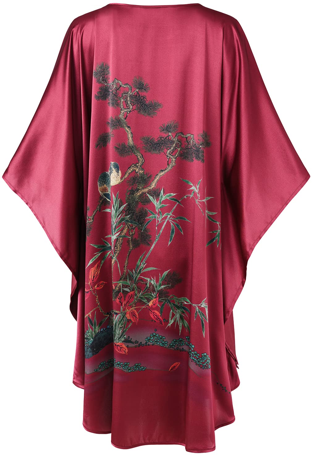 Damen Kurz Robe Bademantel aus 100% Seide, Nachthemd Pyjama