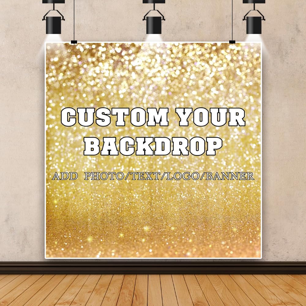 Leowefowa 6x6ft Custom Backdrop for Photography Personalized Photo Logo Text Photo Background Backdrop Customized Vinyl Studio Photo Props for Wedding