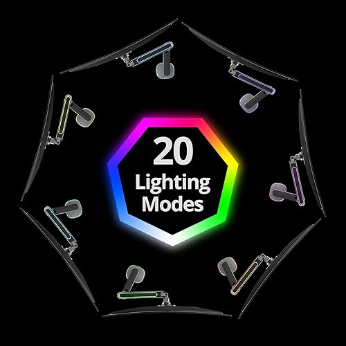 Miniatura 7 de AVLT Soporte de escritorio con brazo para monitor de juegos RGB de 27 a 45 pulgadas, 20 modos de iluminación integrados, control de botón táctil, se