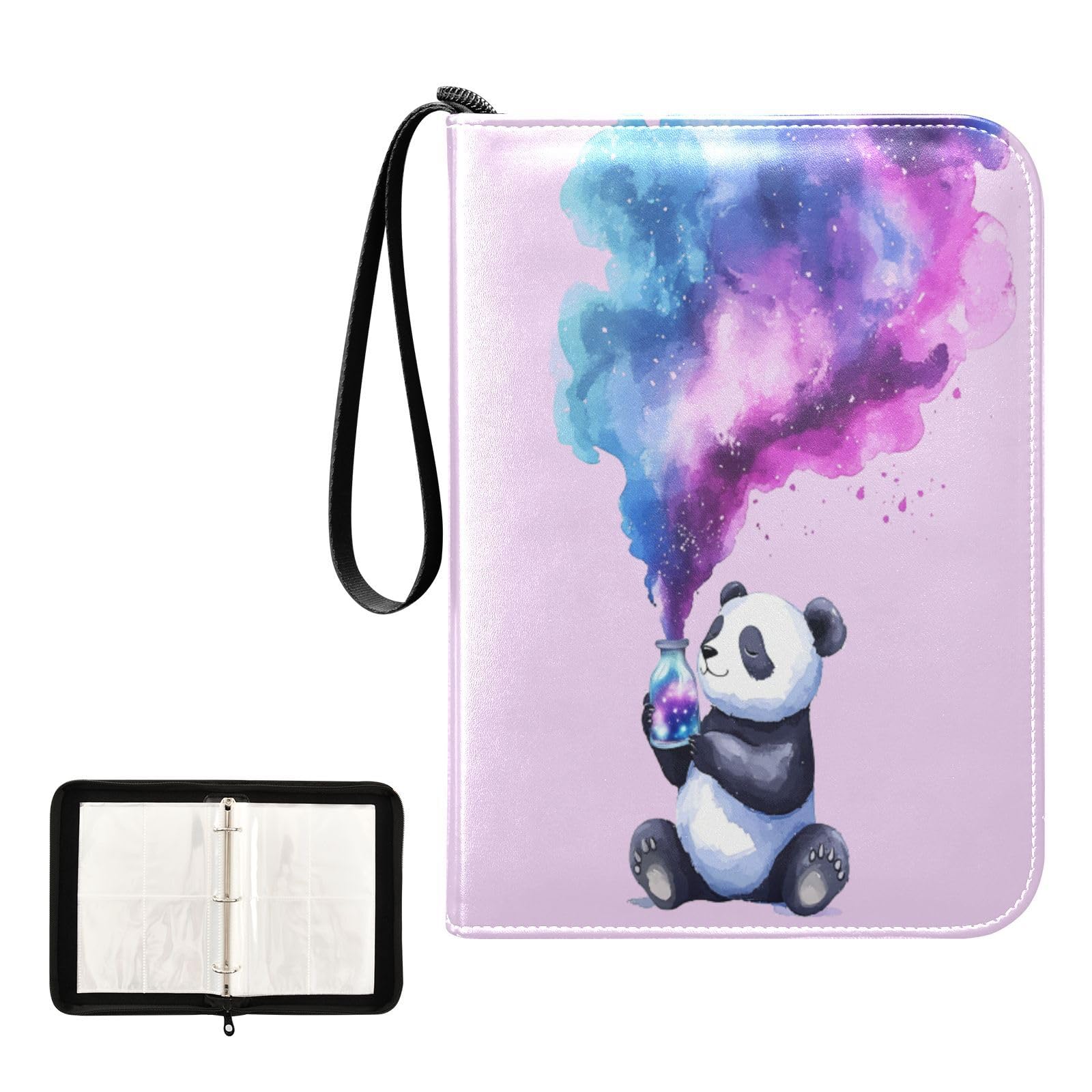 Amazon.com: Watercolor Panda Wishing Bottle Card Binder 4 Pocket, Trading  Card Holder Fits 400 Game Cards with 50 Removable Sleeves, MTG Card Case  Standard Size : Toys & Games