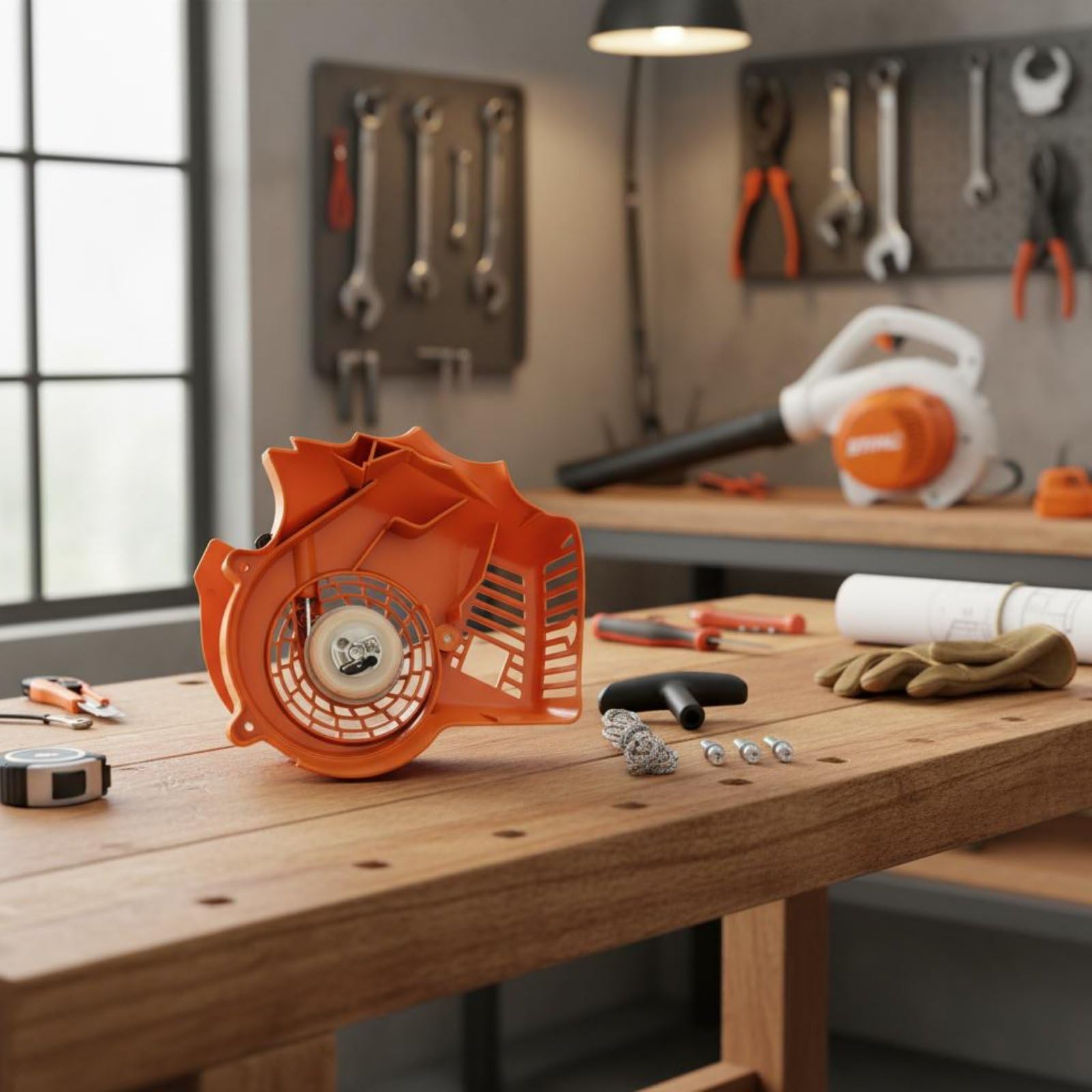 Blower Starter Recambio para Soplador Mecanismo de Arranque Agarre Ergonómico Componente Adecuado para Talleres de Reparación Mantenimiento Domiciliario Jardinería Exterior Bricolaje