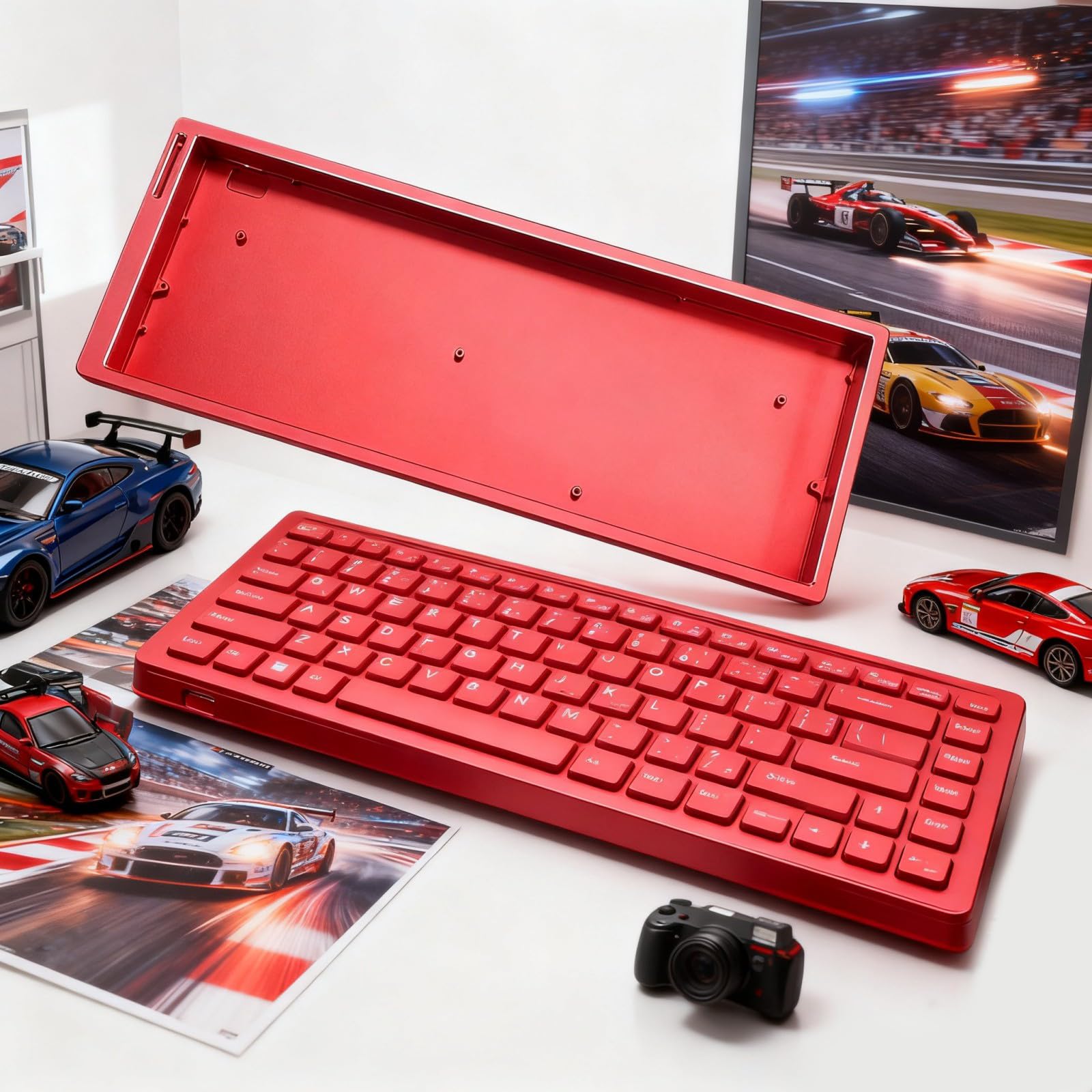 Caja de Teclado de Aluminio Personalizable de 61 Teclas Caja de teclados mecánicos para Juegos Accesorios Resistentes Calor para Ahorrar Espacio Aluminio de Resistencia