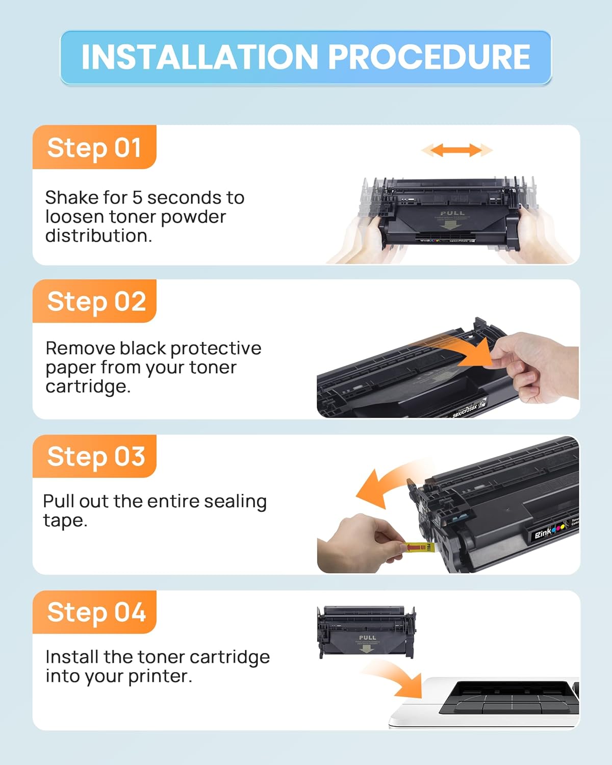 E-Z Ink 148X 148A Compatible Toner Cartridges Replacement for HP 148X W1480X 148A W1480A Toner (with Chip) to Use with HP Pro MFP 4101fdn 4101fdw 4001dn 4001n Printer (Black, 1 Pack)