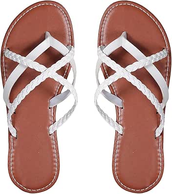 Dakaela Women's Platform Wedge Flip Flops Rhinestone Summer Beach Thong Sandals Walking Shoes Size 5 8