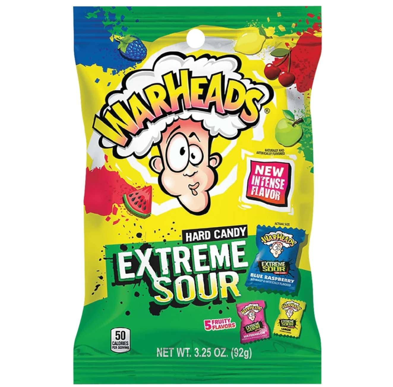 Warhead Extreme Sour Large 92g - 3.25oz Bag - Super Sour Candy