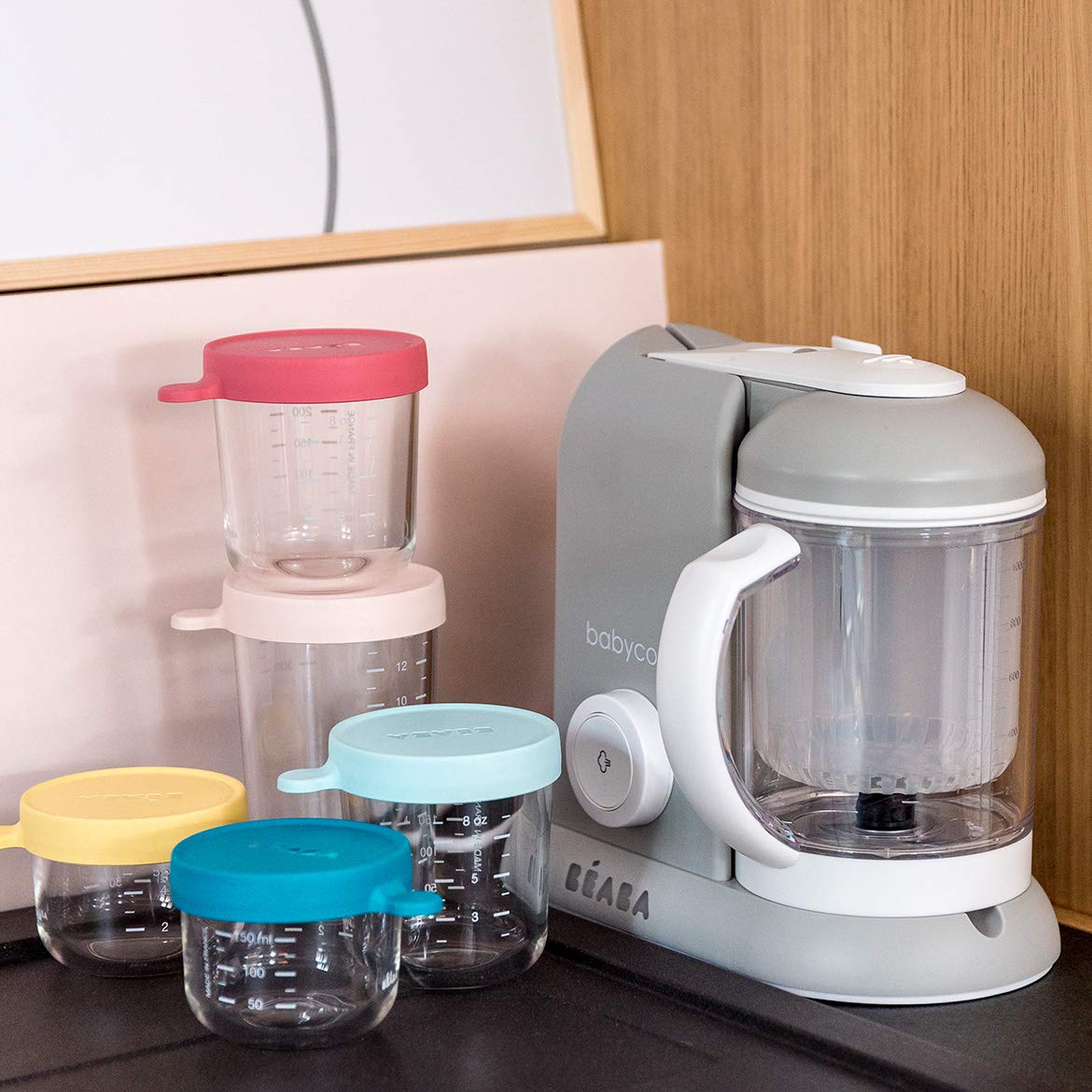 BÉABA, Babycook Solo, Robot Bébé 4 en 1 Mixeur-Cuiseur, Cuisson Vapeur, Diversification alimentaire, Petits pots bébé maison, Gris