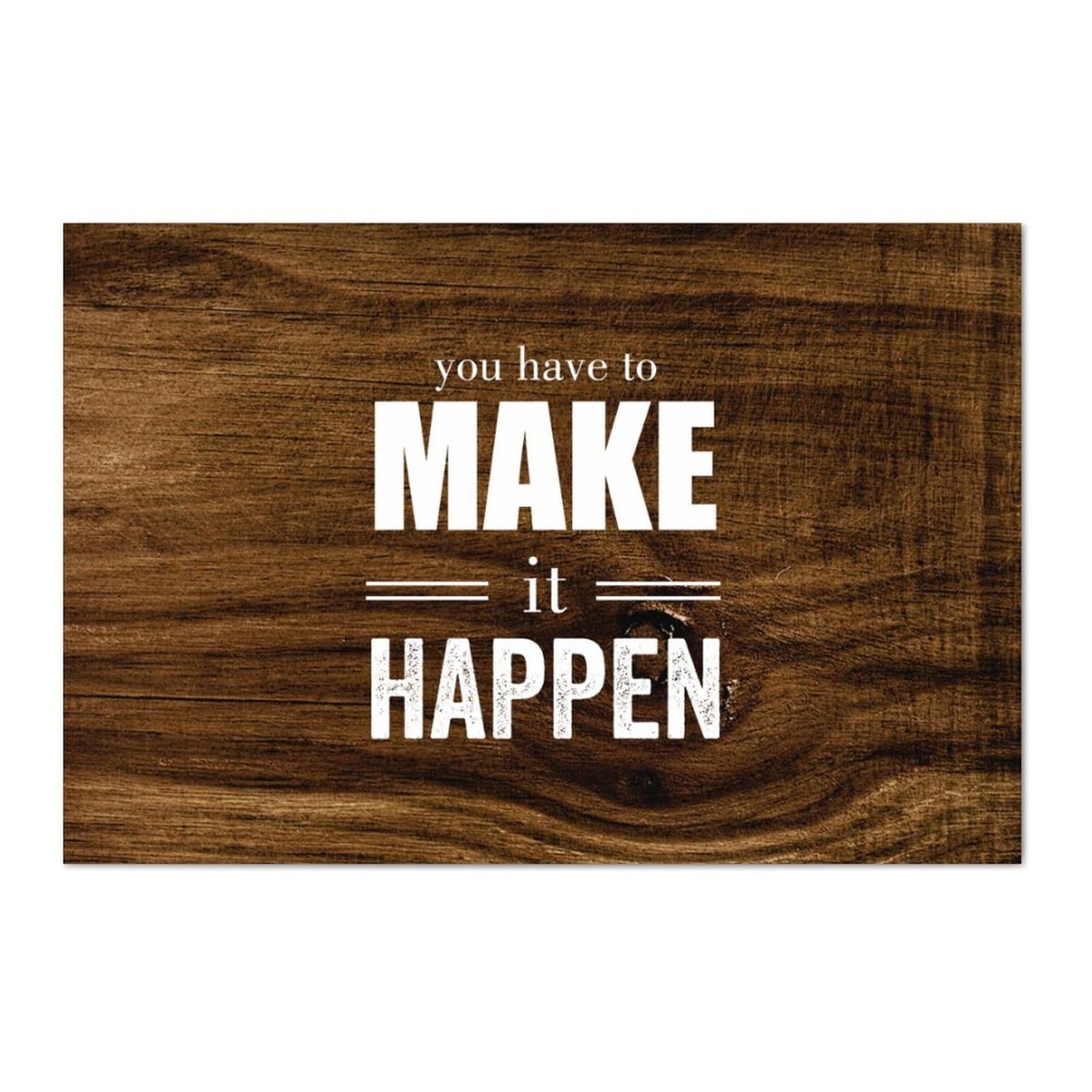 LITTLEGROVE SEEDS Motivational Saying Wood Plaque You Have to Make It Happen Wood SignsWood Plaque Rustic Wall Hanger Farmhouse Wall Art Wall Decor for Home Bedroom Living Room Wedding Gifts 12x8in
