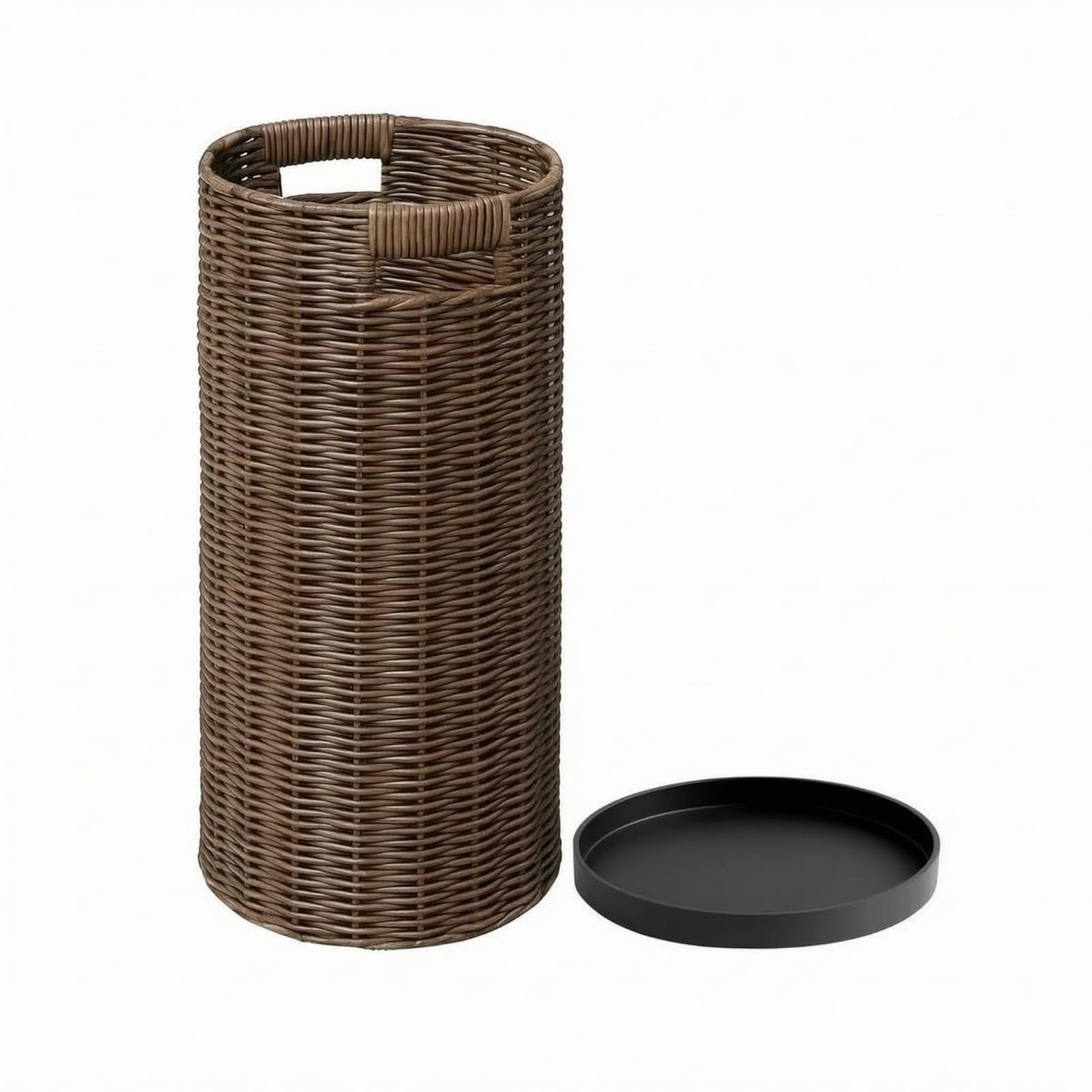 Panier de rangement vertical à poignée ergonomique et plastique tressé ouvert KESOTO