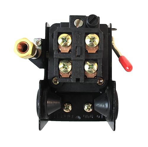 Miniatura 3 de Interruptor de presión de aire, 4 puertos, 110-150 PSI, 20 amperios, palanca de corte automáticoapagado
