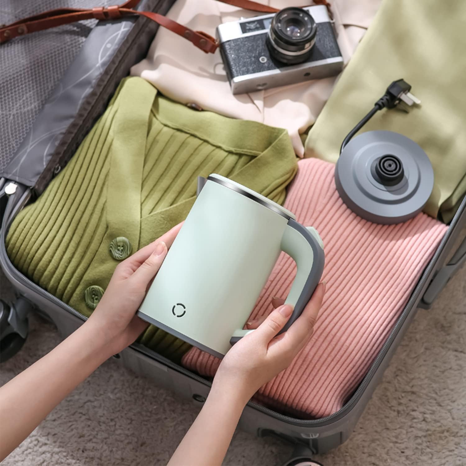 Bollitore Da Viaggio 800ml - Mini Bollitore Elettrico Portatile Per Campeggio E Casa - Foto 3