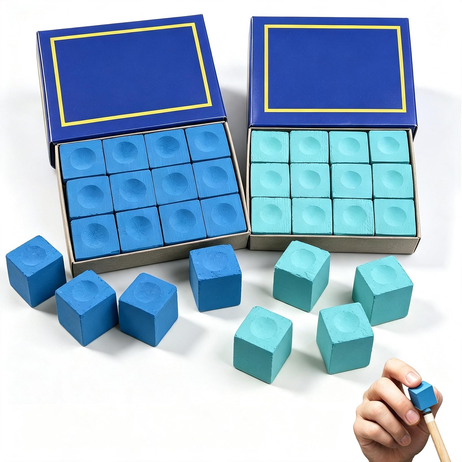 24PCS Premium Cue Chalk Set, Professional Snooker Billiard Tip Chalks