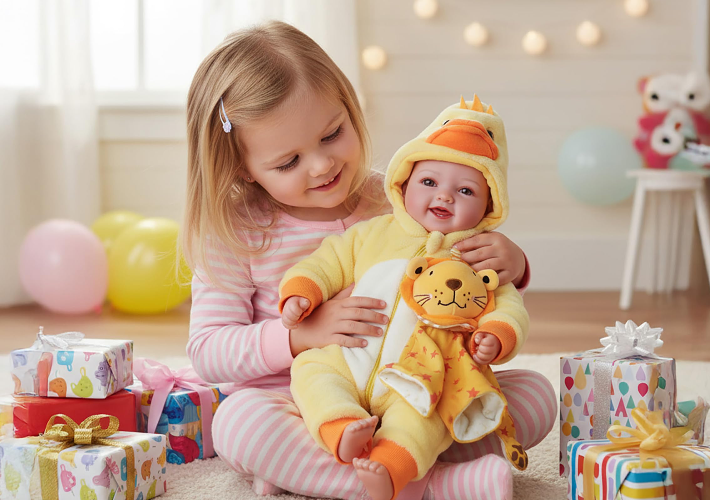 BABESIDE Baby Dolls Mia - 17 Inch Realistic Newborn Baby Doll Girl with Adorable Smile, Real Life Baby Dolls with Accessories for Kids Age 3+ Girls Gifts & Collection