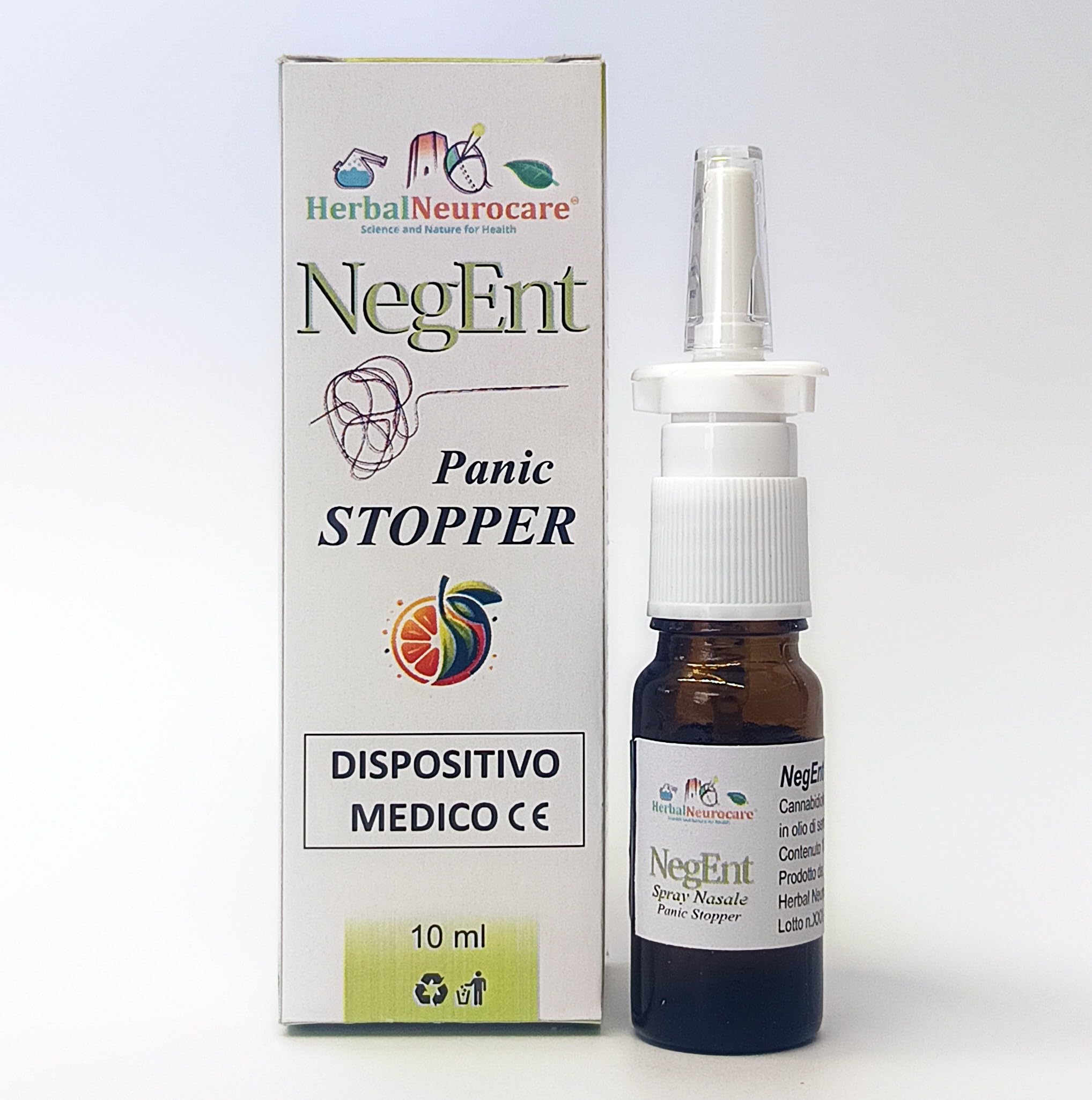 Spray Panic Stopper – Dispositivo Medico CE Nasale con Terpenolo Micellare e Idrolato di Camomilla | 10 ml | Azione Rapida per Stati di Tensione e Ansia Improvvisa