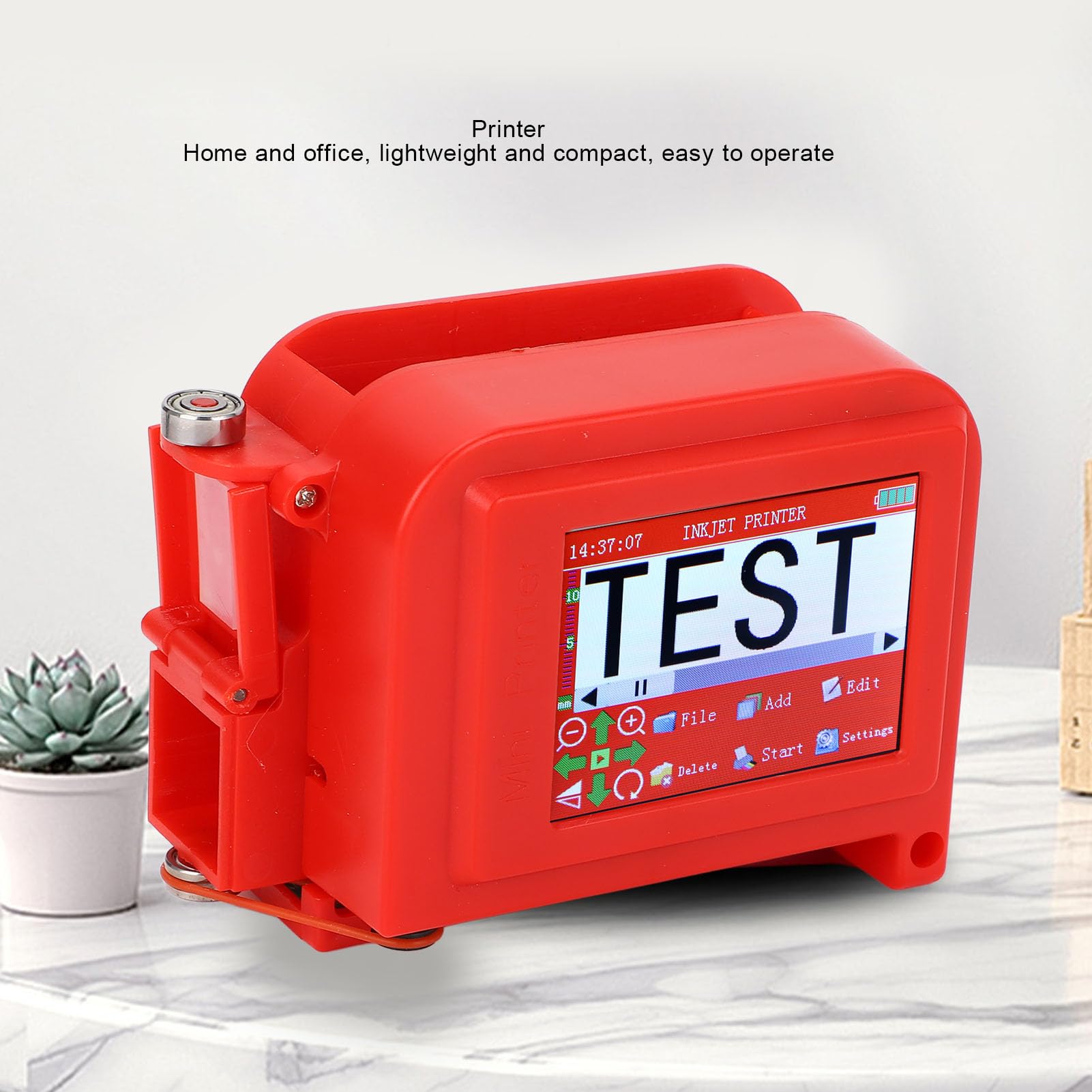 ViaGasaFamido Handheld-Tintenstrahldrucker mit 2,8-Zoll-Touchscreen 12,7 Mm für Stoff, Holz, Karton, Kunststoff, Industrieverpackung, Datum, Barcode, QR-Code-Markierung