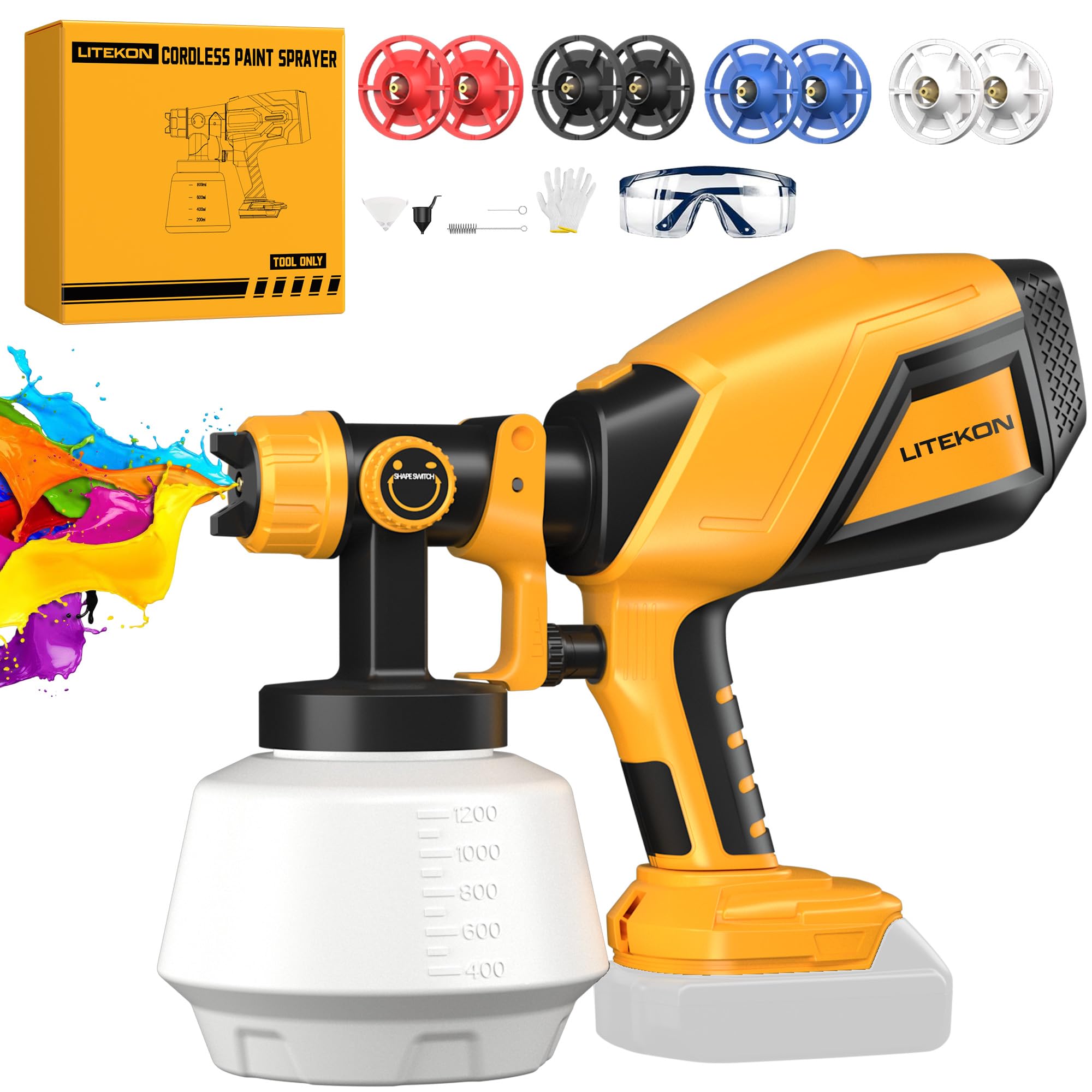 Cordless Paint Sprayer Compatible with 𝗗𝗘-𝗪𝗔𝗟𝗧 20V Max Battery