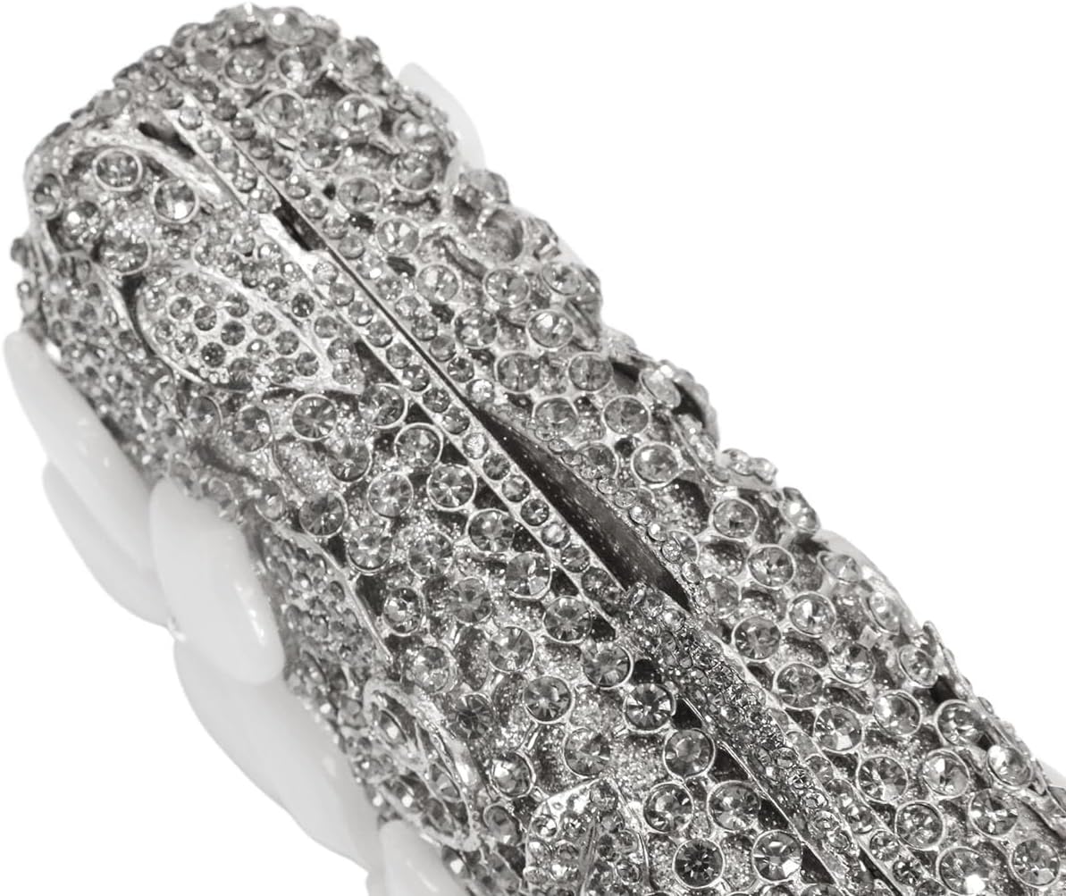 Women Elegant Shell Flower Crystal Clutch Floral Rhinestone Handbags Shining Clutch Purses for Cocktail Party Prom