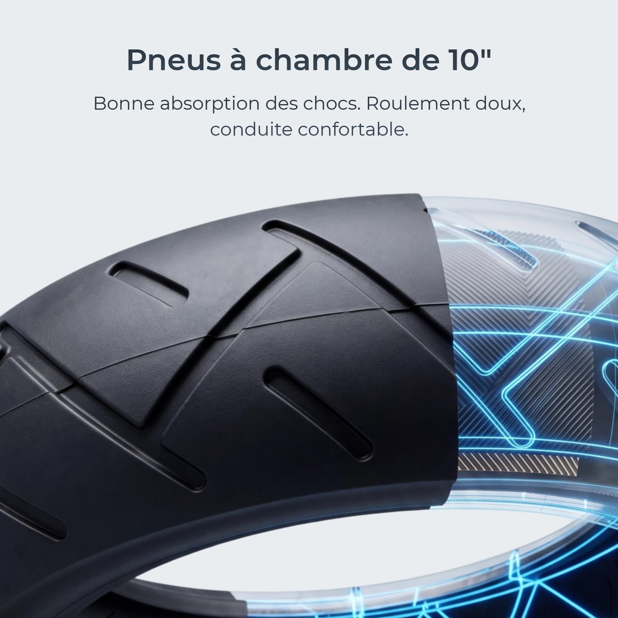 N5 Trottinette Électrique Moteur Arrière, 10" Pneu à Chambre