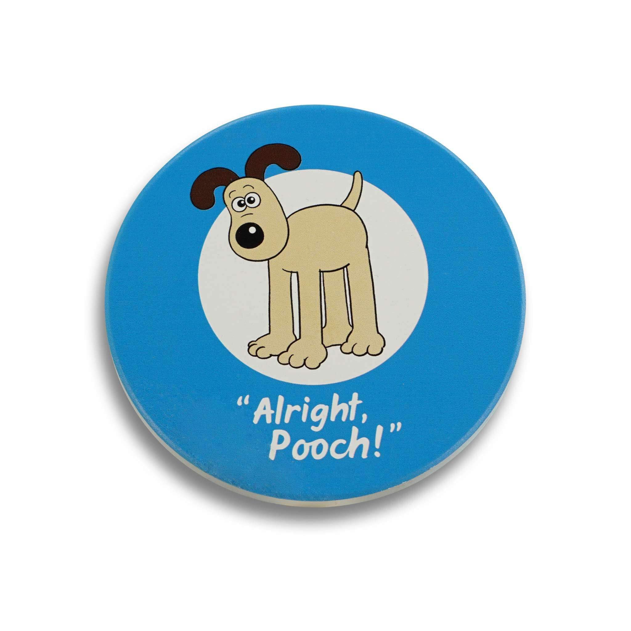 Half Moon Bay | Wallace & Gromit | Gromit | Alright Pooch | Single Ceramic Coaster | Official Merchandise | Drink Mat & Desk Accessory | Gifts for Aardman Fans and Stocking Fillers