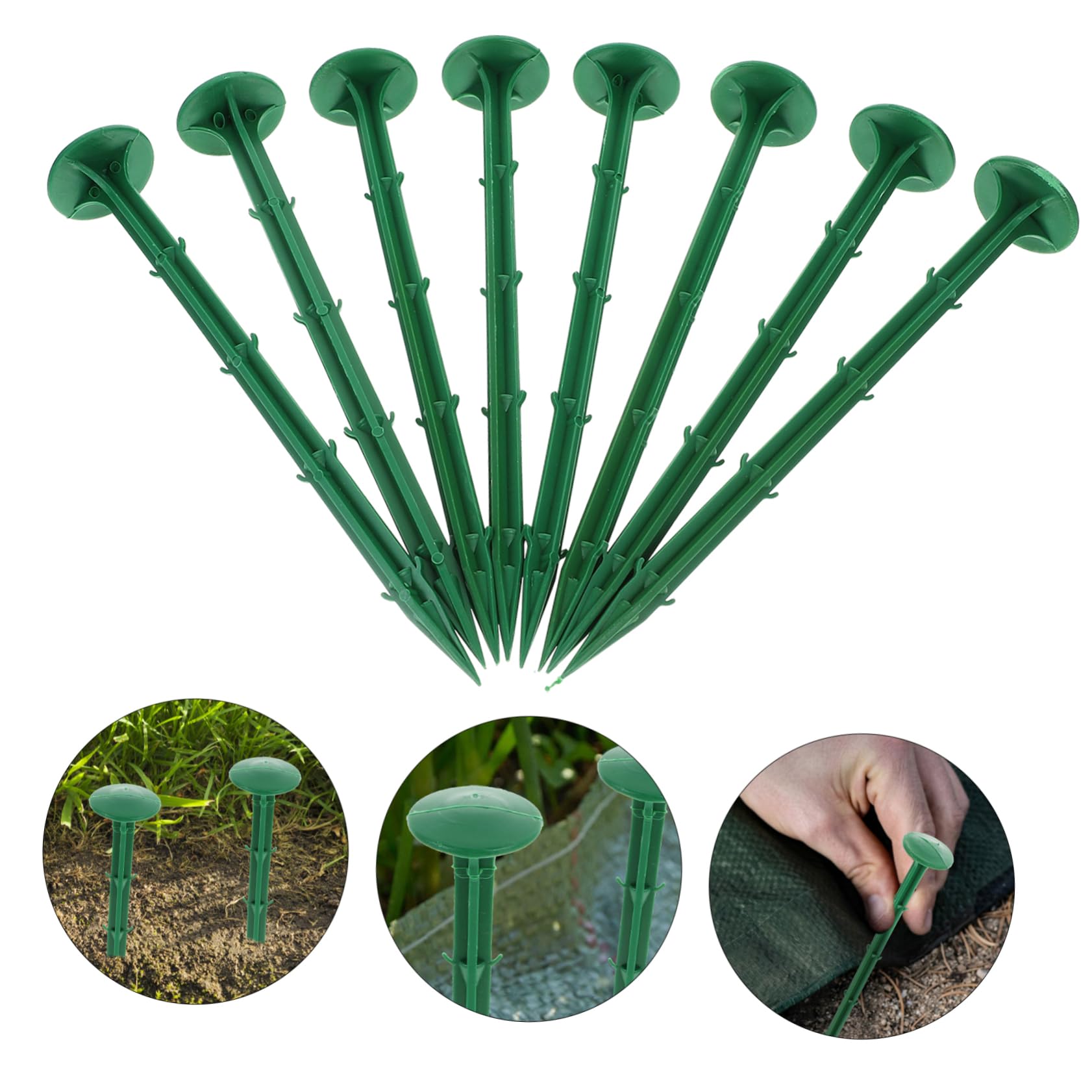 Piquets de Sol de Jardin en Plastique Vert 100 Pièces pour Bâche