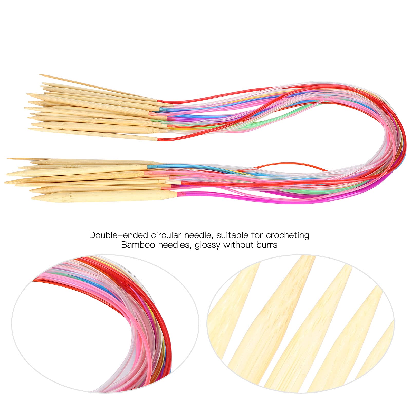 Ferri Da Maglia Set 18 Circolari In Bambù Con Accessori Per