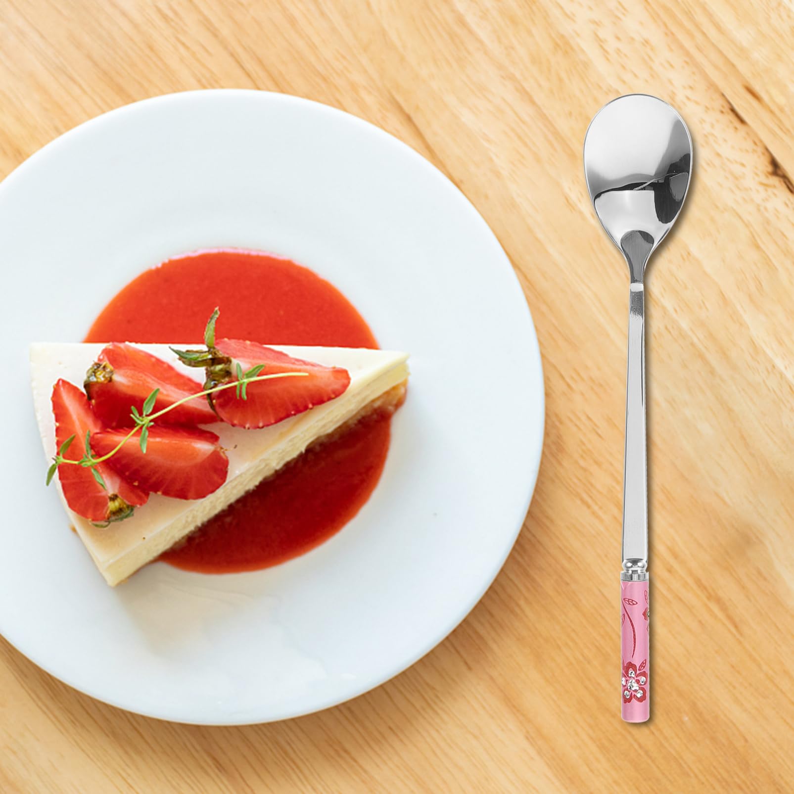 Kisangel Cucharas De Café Y De Inoxidable Mango Ergonómico para Café Helados Y Postres Utensilios De Cocina para Picnic Y Tarde