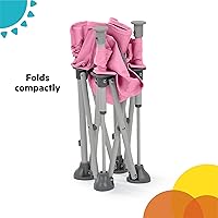 Vista 7 de Bright Starts Pop 'N Sit asiento elevado portátil, uso en interiores/exteriores, asiento de piso con bandeja para alimentación, rosa, 6 meses - 3