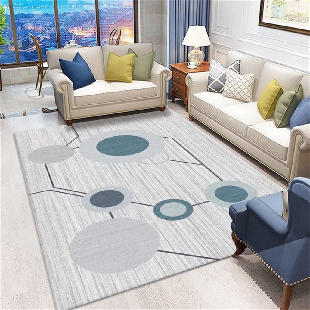 Tapis de salon grande taille 90x120 cm gris et tapis moderne de chambre