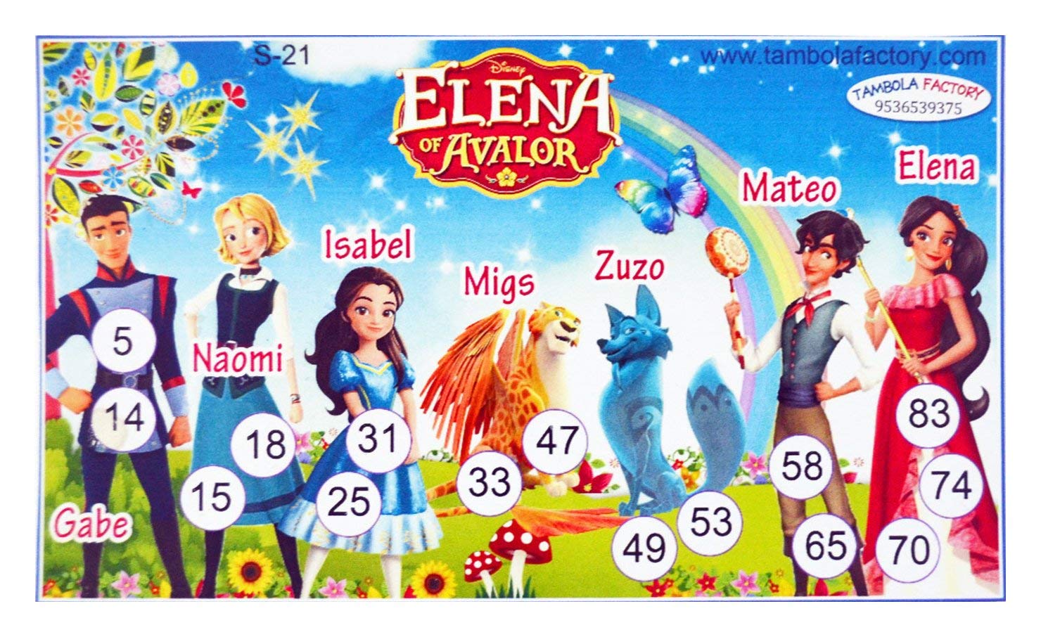 Tambola Factory Princess Kids Party Housie Tickets (Pack of 15)