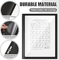 Vista 3 de Teling 24 portadas de informes con sujetadores de 3 puntas, carpetas de presentación frontal transparentes, vista de marco, carpeta de informes