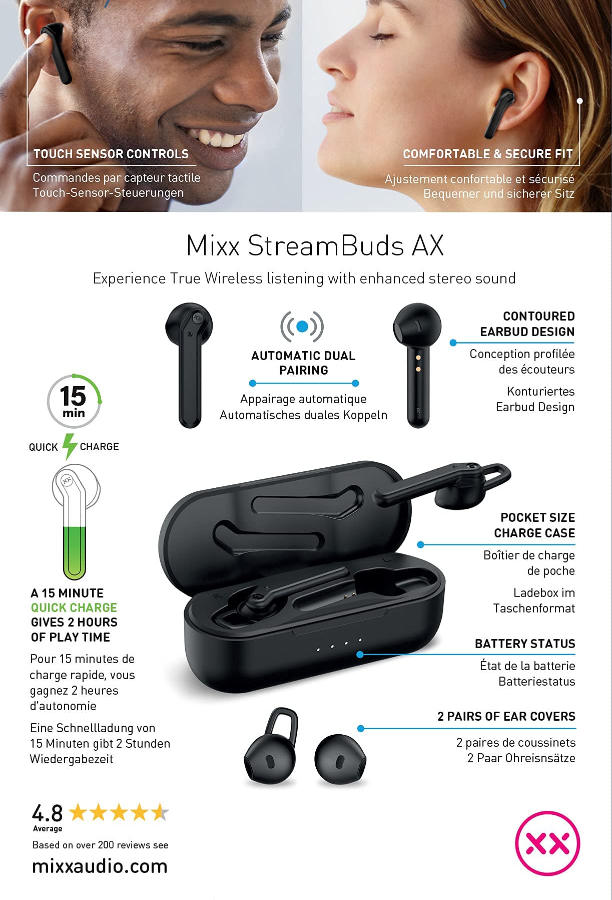 Mixx Streambuds Lx Tws True Wireless Earbuds Bluetooth Wireless - Main Image