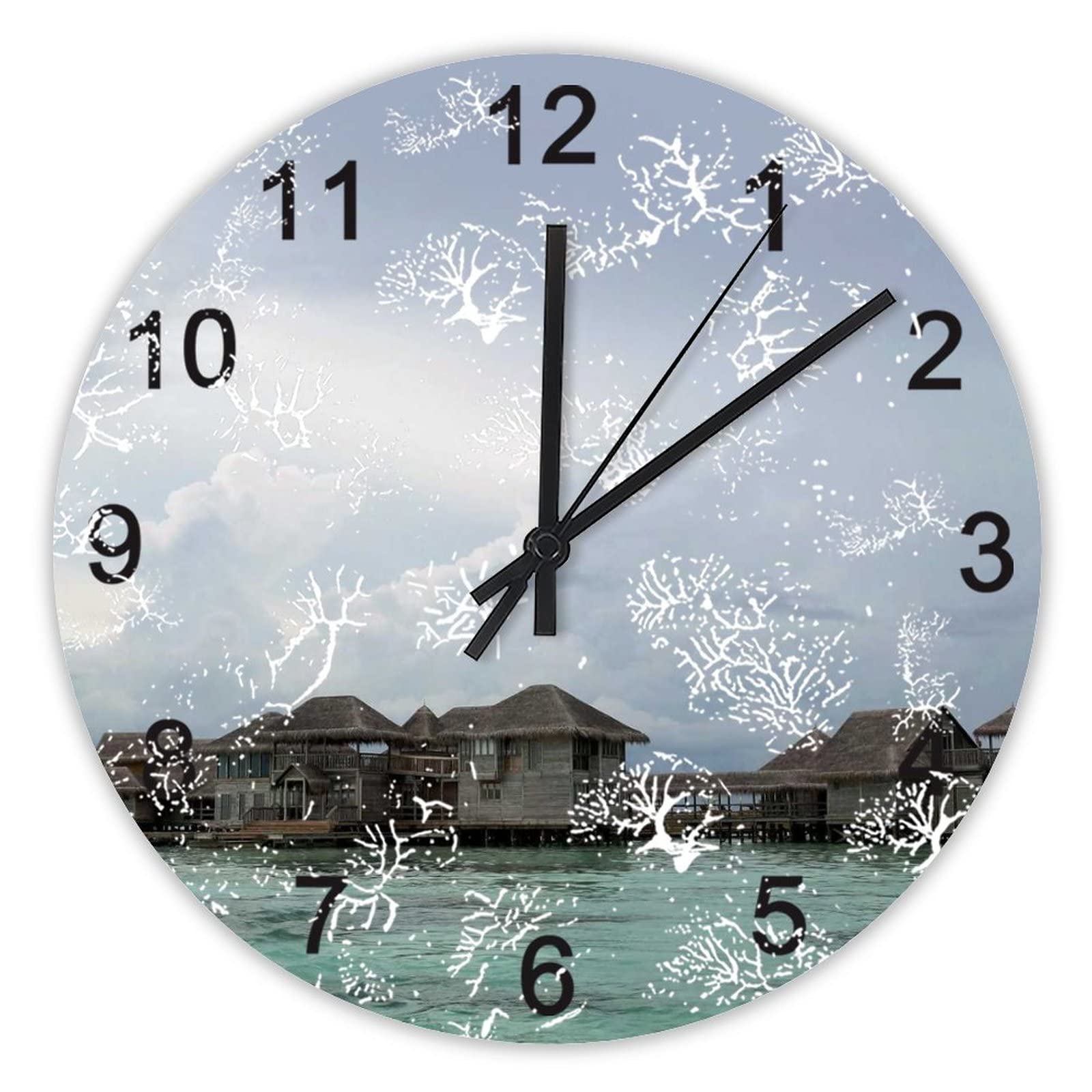 Horloge murale silencieuse de 40,6 cm décoration de cuisine bureau et maison à piles