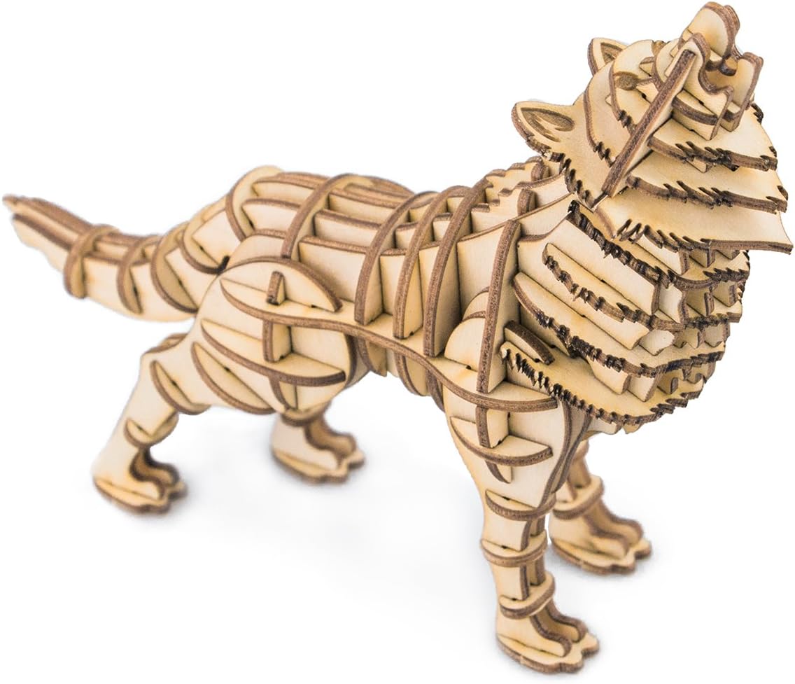 Amazon Rokr 3d立体パズル 木製パズル オオカミモデルギフト レーザーカット ギア ミニチュア オモチャ 知育玩具 子供用 女の子 男の子 誕生日 大人 新年 ギフト クリスマス プレゼント 贈り物 ウルフ 立体パズル おもちゃ