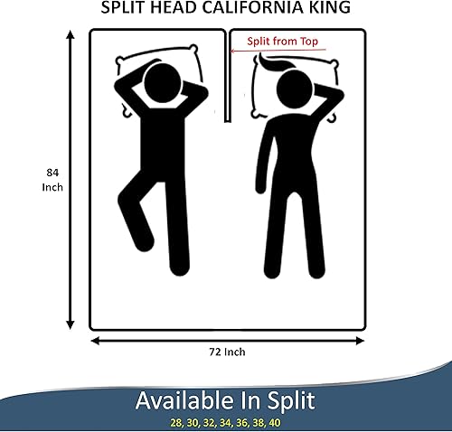 Miniatura 3 de Juego de sábanas real de 1000 hilos, 100% algodón egipcio, parte superior flexible Cal-King para cama ajustable, se adapta a bolsillos de hasta 12