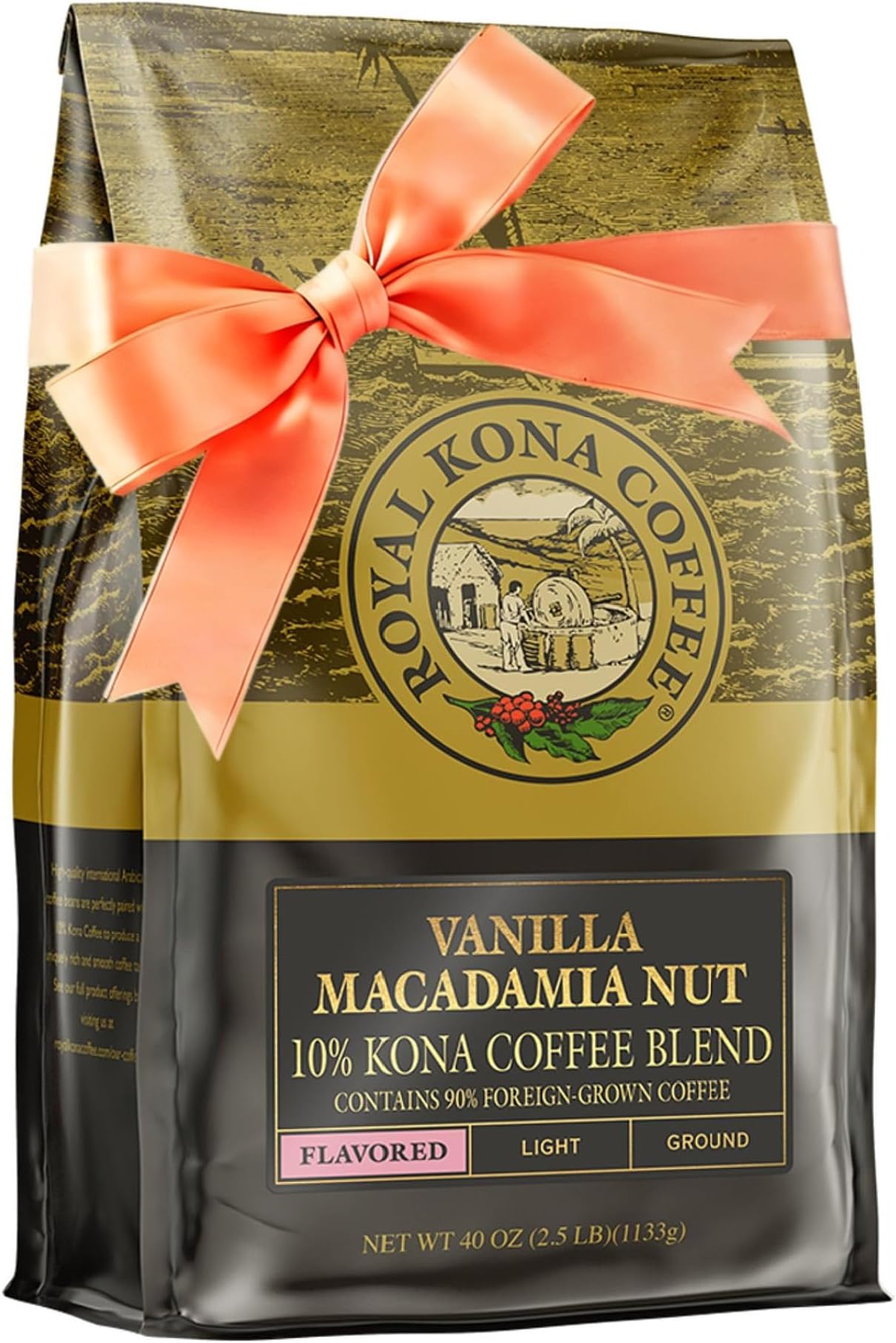Royal Kona Vanilla Macadamia Nut (10% Kona Coffee) 40 oz Ground by Royal Kona
