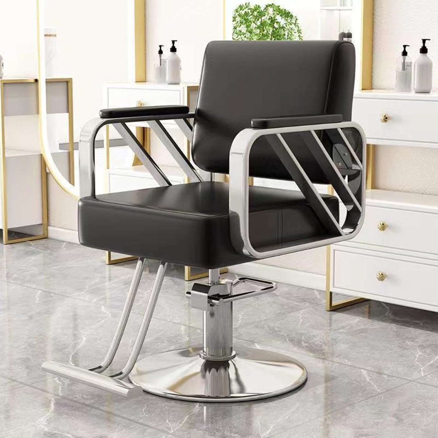 OZBMA Hydraulic Barber Chair with 360° Swivel for Salon, Spa, and Tattoo Professionals (I One Size)