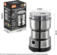Vista 2 de Electric Coffee Grinder,Multifunctional Coffee Bean Grinder,Food Grade 18/10 Stainless Steel Blades,Lightweight Design,Suitable for Beans,Spices and