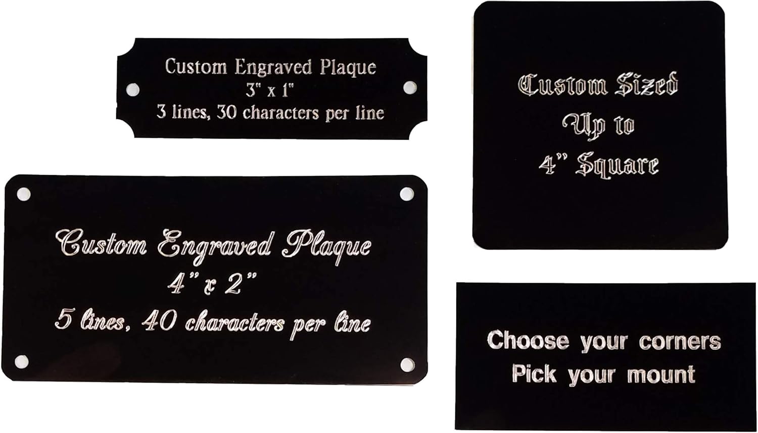 Personalized, Custom Engraved Black Aluminum Plaque, Name Plate for Pet Urn Box, Military Flag Display Case or Shadow Box, Art Tag, Picture Frame Label, Trophy Award (Custom up to 6" x 4")