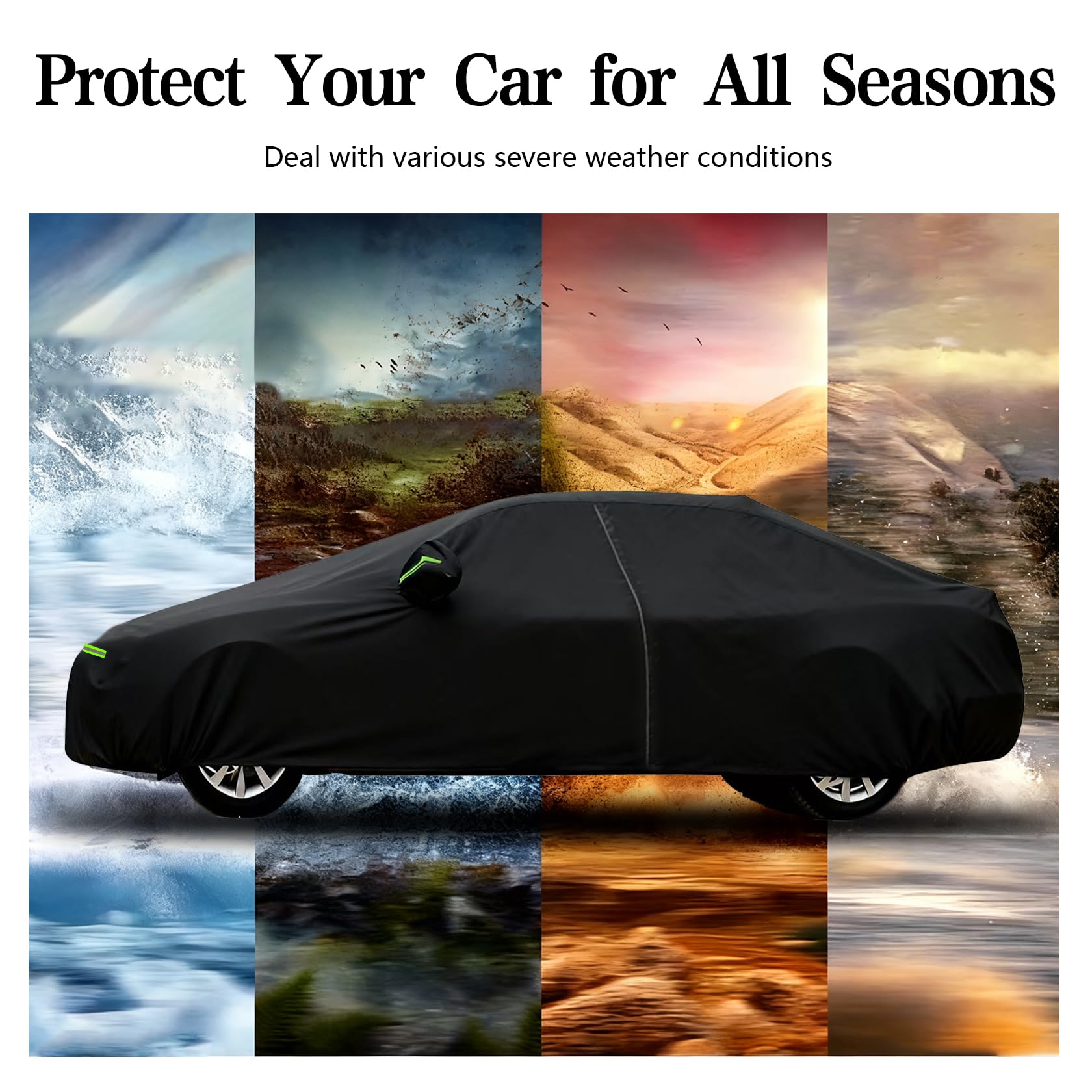 Sedan Car Cover Car Cover Waterproof All Weather for Automobiles Outdoor Full Car Covers Windproof Universal Fit for — view 6