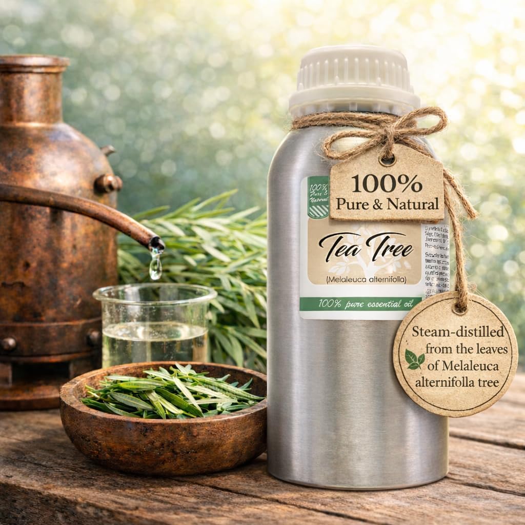 GreenHealth - 16 fl oz Tea Tree Essential Oil (100% Pure & Natural), Aluminum Bottle, Uncut - Image 4
