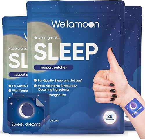 Wellamoon Parches originales para dormir para adultos extra fuertes Parche para dormir con melatonina y valeriana Agradable a la piel y libre de