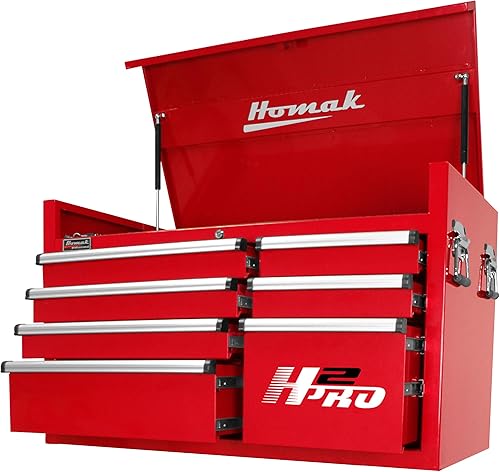 Miniatura 2 de Homak H2PRO - Cofre de herramientas con tapa de 9 cajones de 41 pulgadas, color rojo, 41 18 pulgadas de ancho x 21 34 pulgadas de profundidad x 24