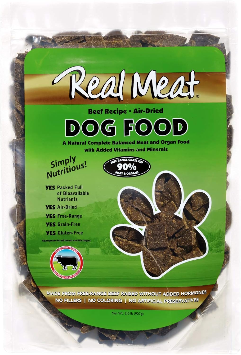Real Meat Air Dried Dog Food Beef 2lb Bag of USACrafted
