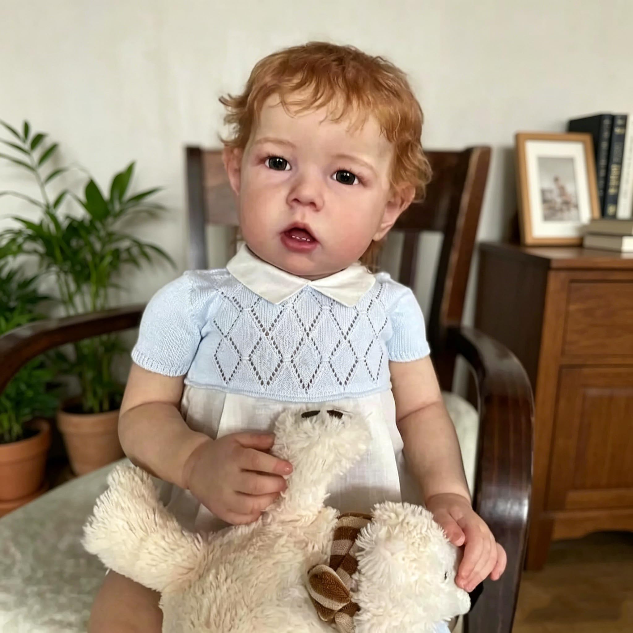 Große Reborn-Babypuppen mit Stoffkörper Liam 70cm Supercoole Puppen für Kleine Jungen,Realistische Neugeborenenpuppen Lebensechte Reborn-Kleinkindpuppen Spielzeug für Kinder