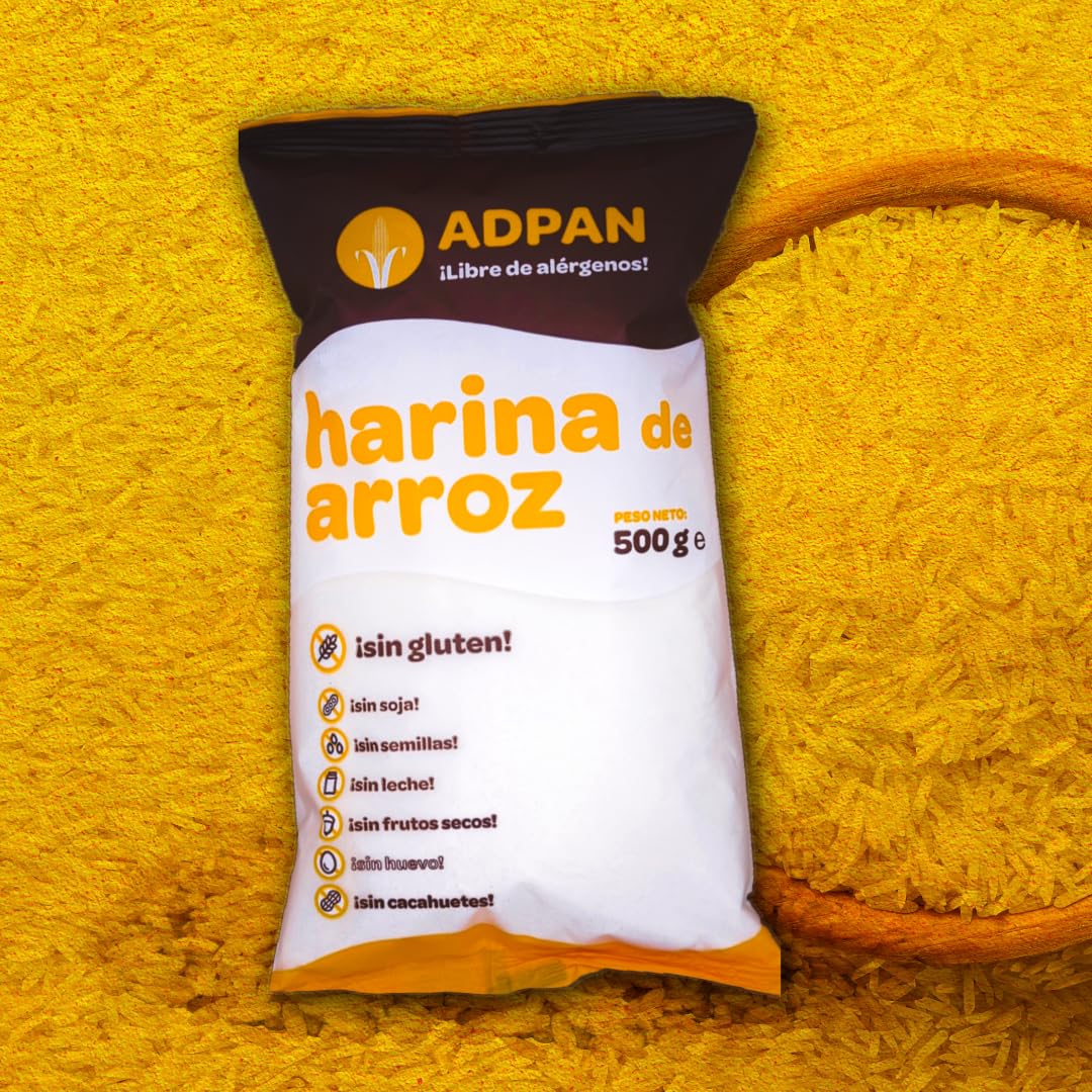 Harina de Arroz Sin Gluten 500 g Vegana para Rebozados y Salsas