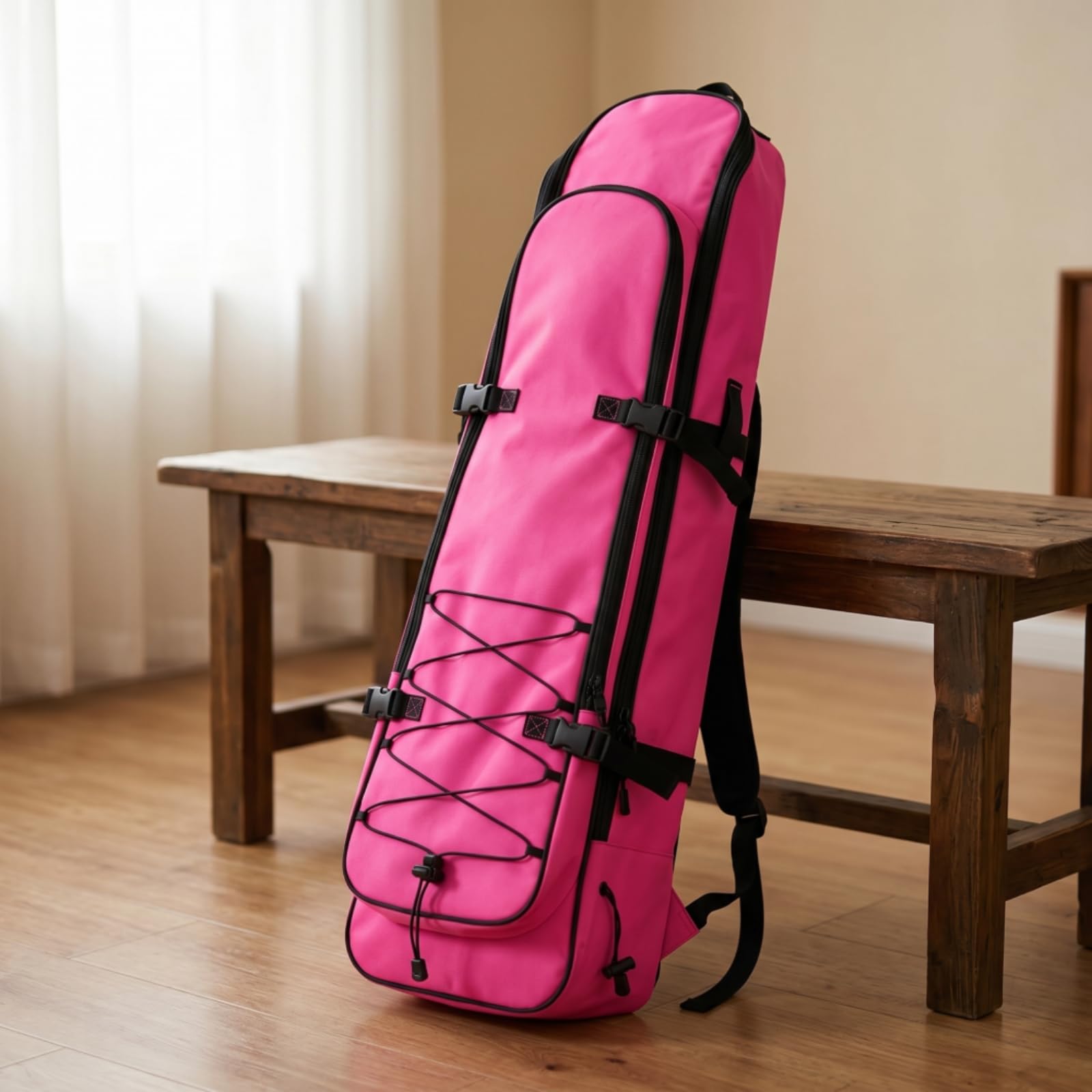 perfk Portador de Aletas Impermeable Mochila de Buceo Bolsa para Aletas Estuche para Equipo de Natación con PVC 500D y 50L Interior con Forro, Array, Negro, size to 2