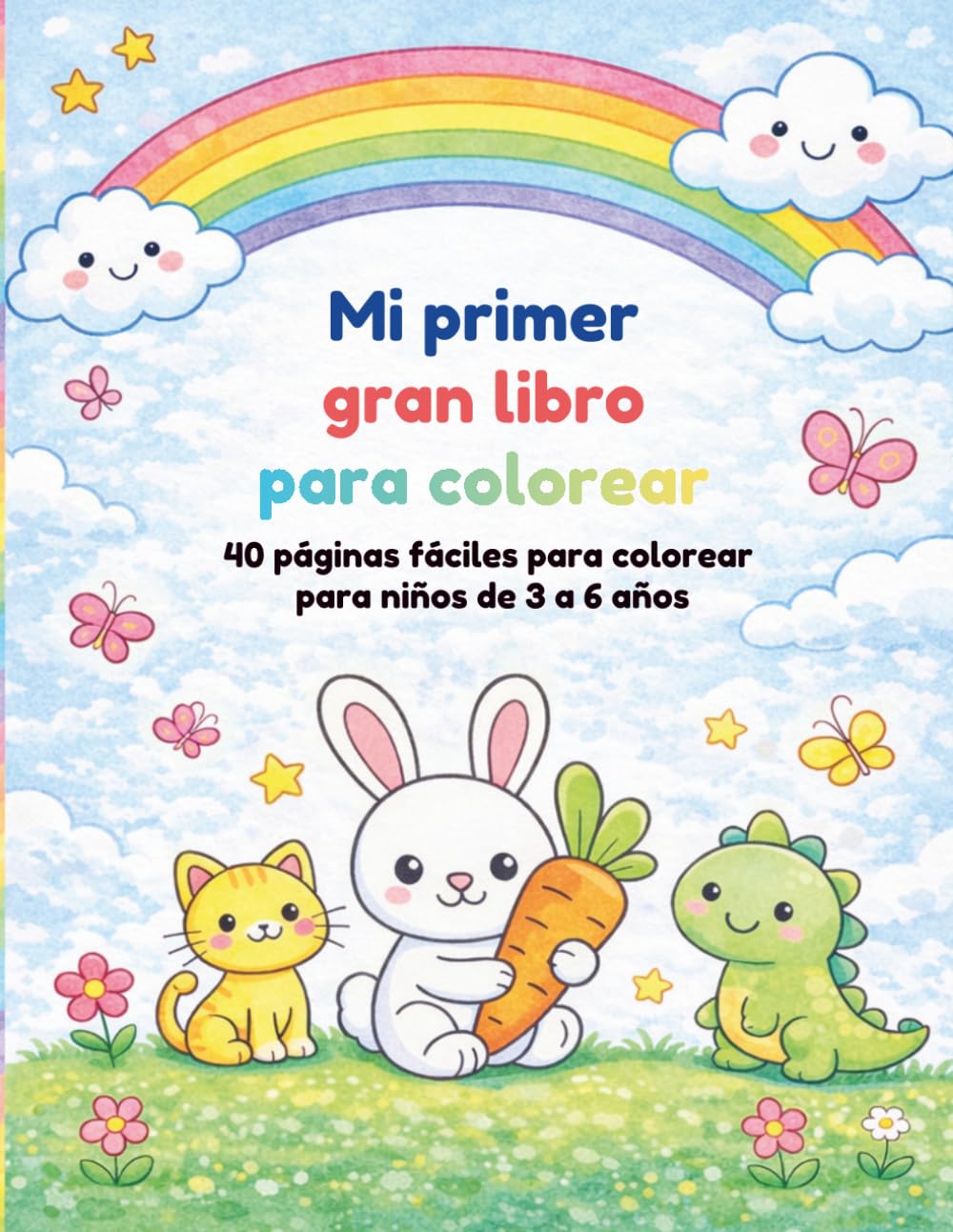 Mi primer gran libro para colorear: 40 páginas fáciles para colorear para niños de 3 a 6 años