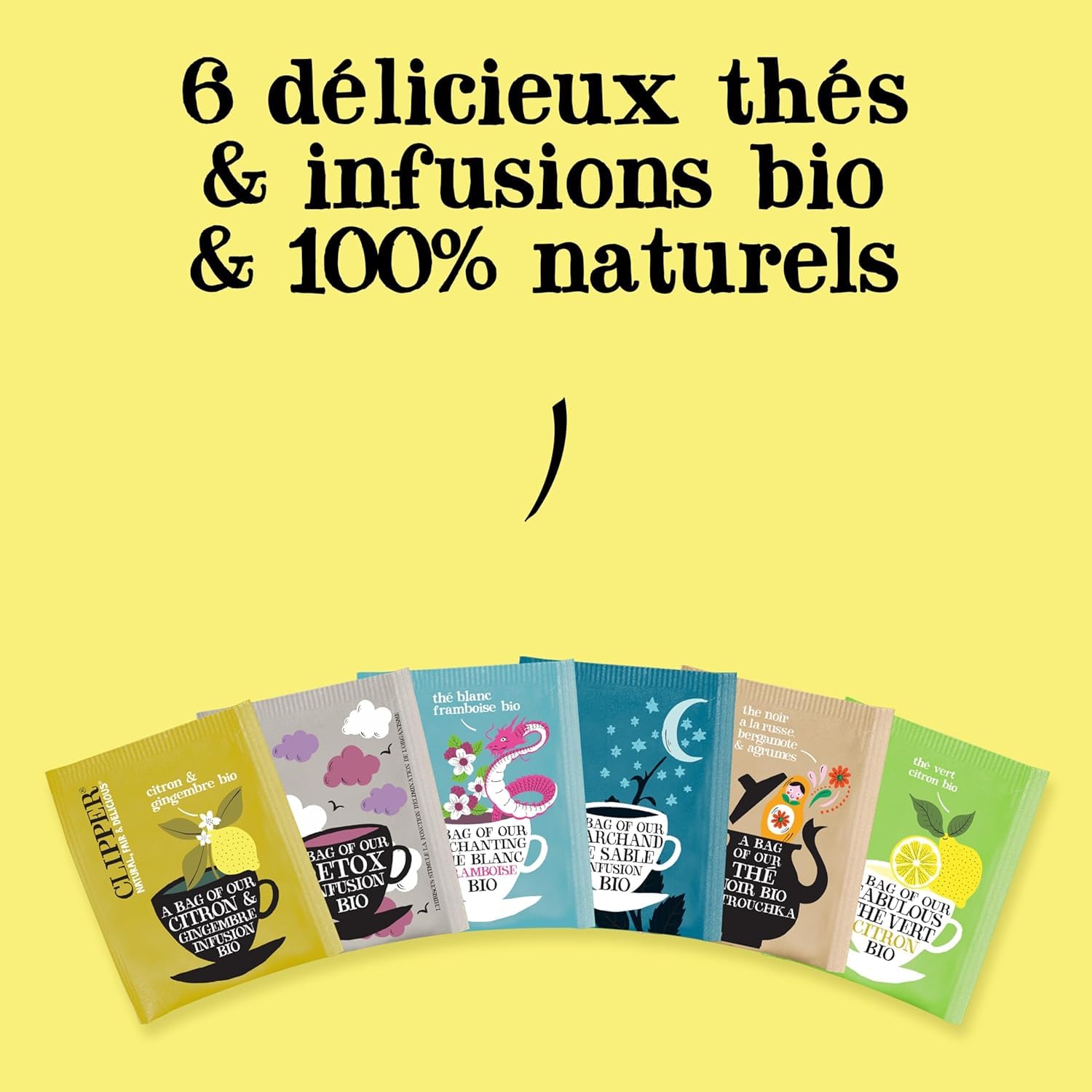 CLIPPER - Coffret Découverte Thé Et Infusion Bio - Coffret Cadeau - 6 X 10 Sachets De Thés Et D'infusions Clipper