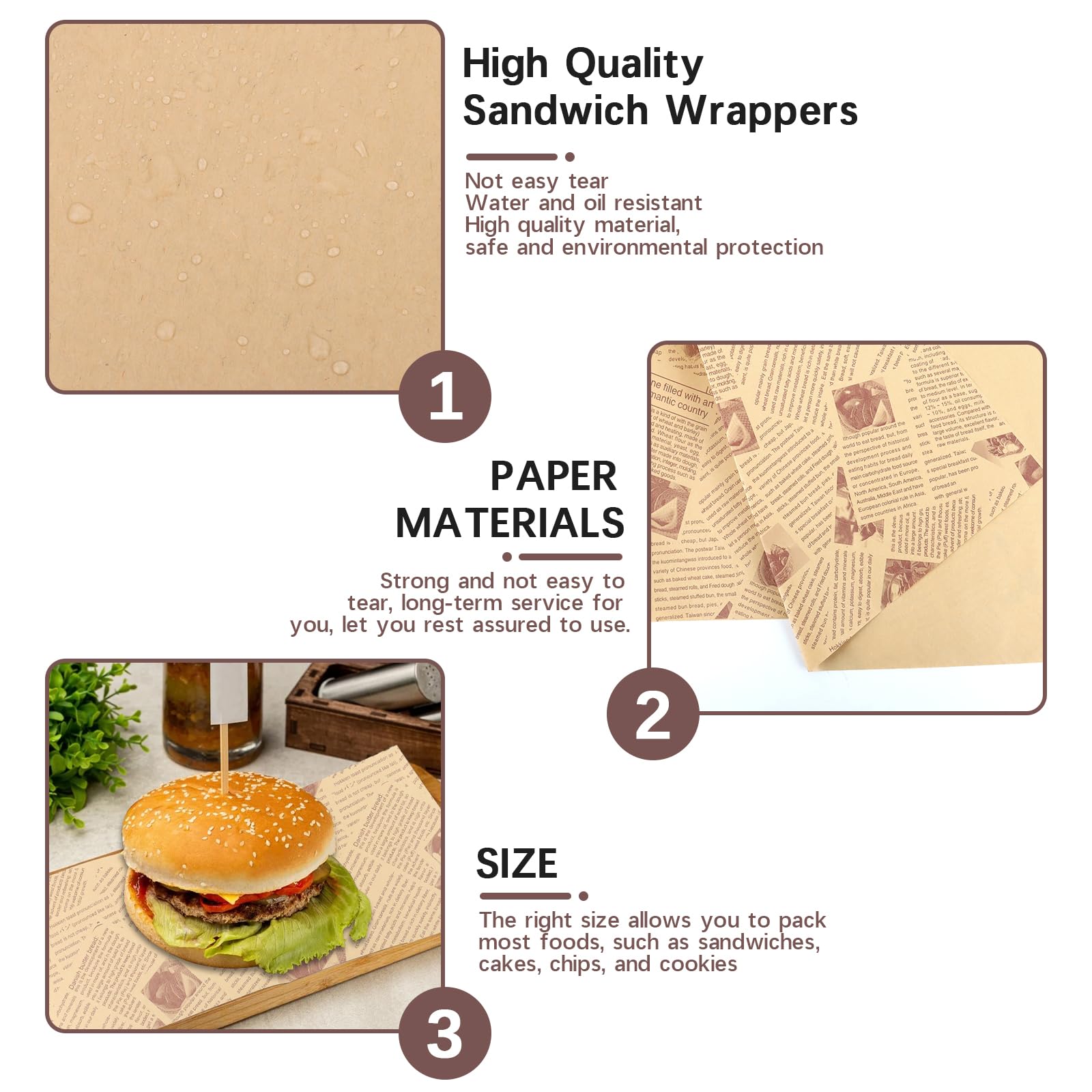 100 Fogli Carta Alimentare 28x38 Cm - Carta Oleata Per Panini, Fritti E Fast Food, Decorativa E Resistente - Foto 11