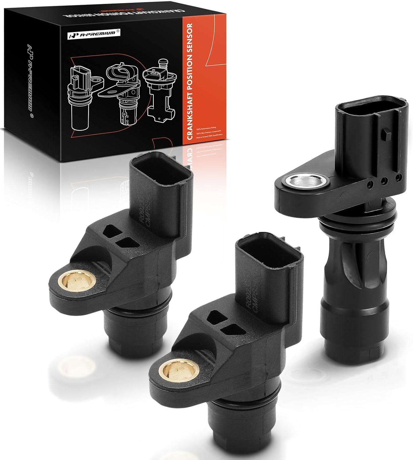 A-Premium 3-PC Engine Camshaft Crankshaft Position Sensor Compatible with Honda CR-V CRV 2002-2006, Civic 2002-2005, 2.0L 2.4L, Replace# 37500PNA003