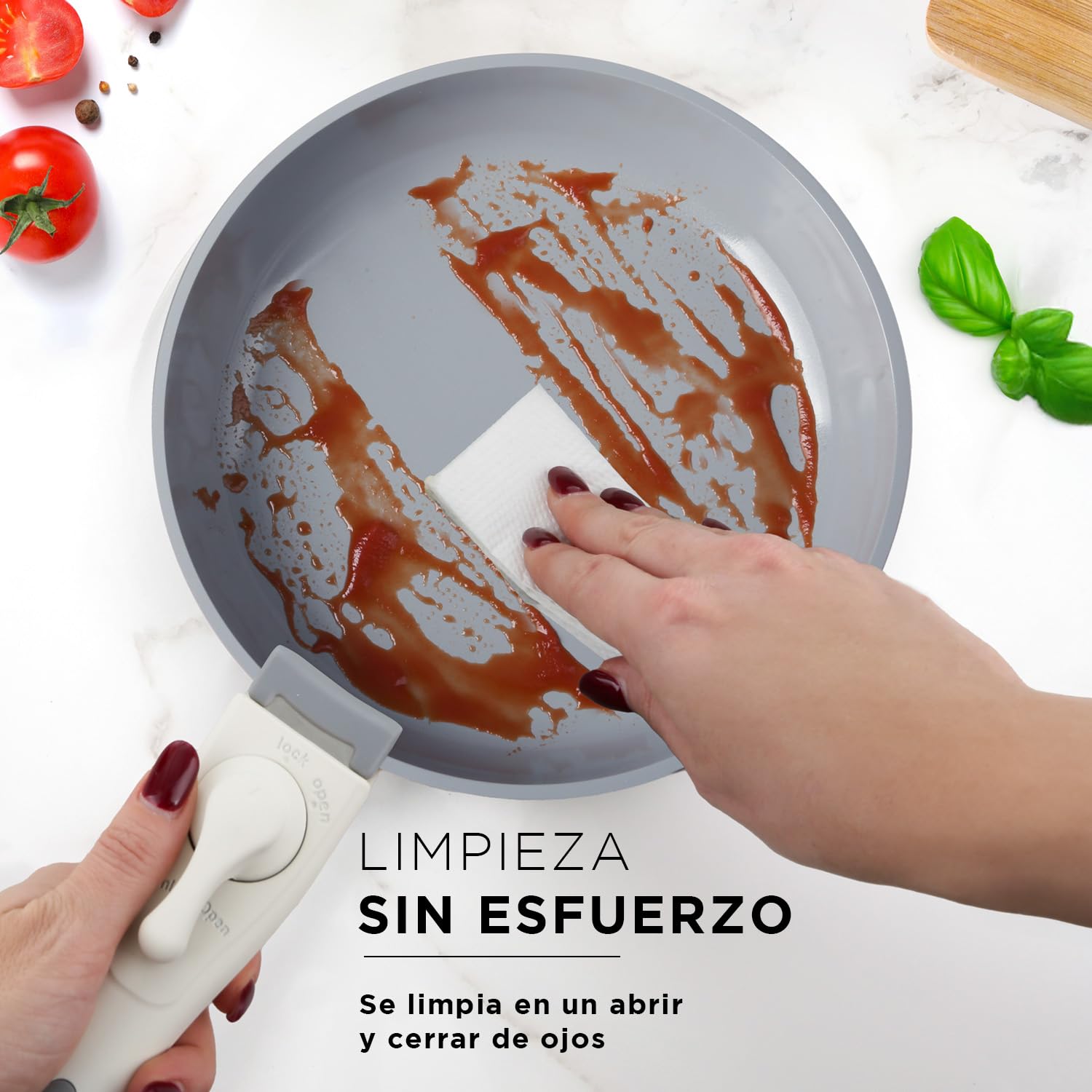 KASANOVA 9 ollas y sartenes con mango desmontable, revestimiento antiadherente de cerámica, juego antiadherente apilable, apto para horno, apto para inducción, sin PTFE, PFAS, PFOA, plomo, cadmio,